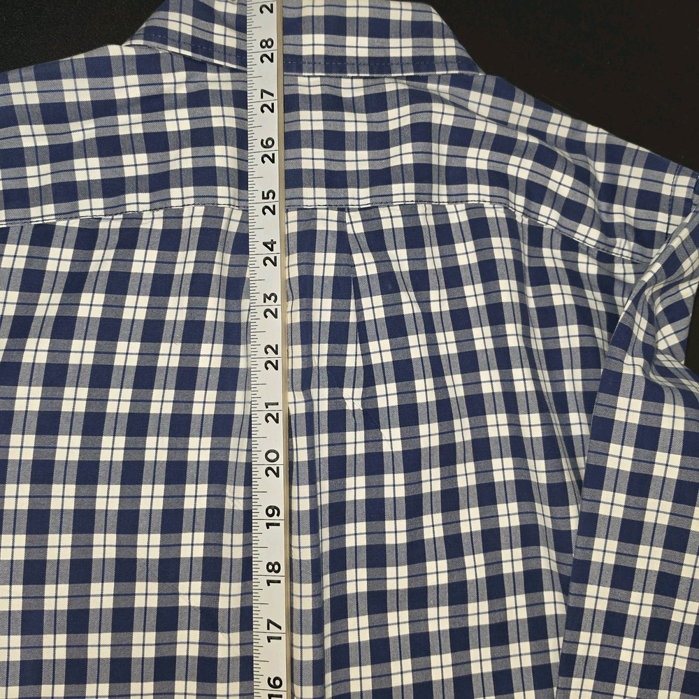 Abercrombie & Fitch Men's Plaid Check Muscle Fit Button-Down Shirt Blue White XL - Picture 7 of 9